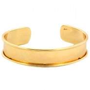 DQ Metall Basis Armband für 10mm Kordel/Leder Gold